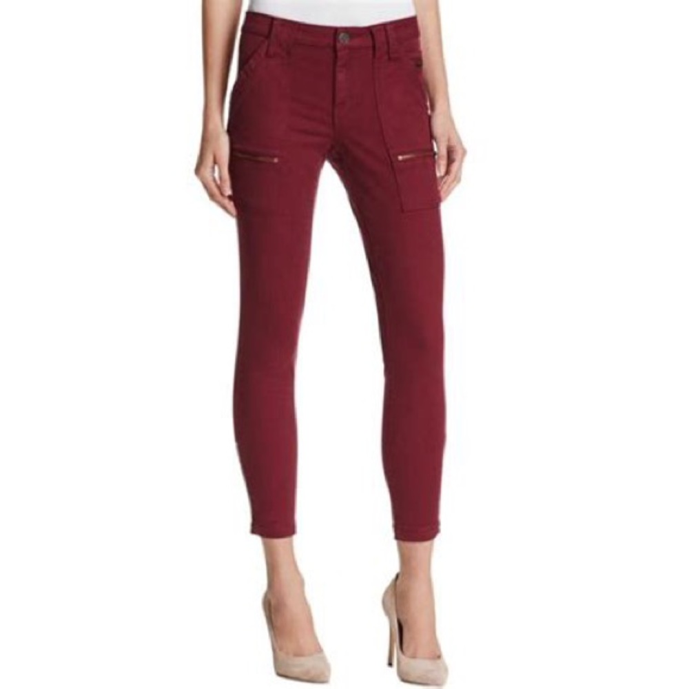 Joie “Park Skinny” Maroon Ankle Stretch Jeans